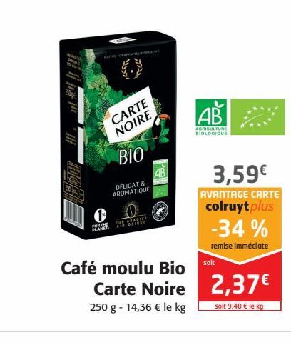 Café moulu Bio Carte Noire 