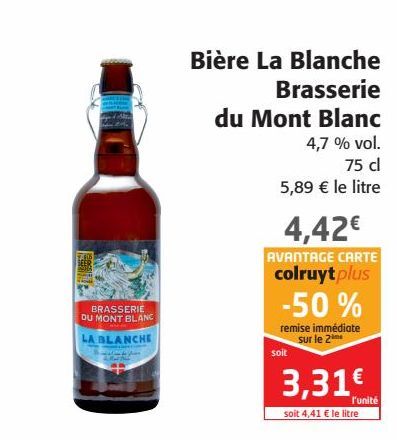 Bière La Blanche Brasserie du Mont Blanc