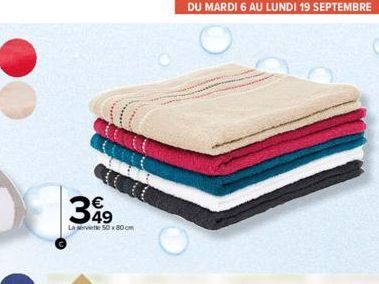 €  349  Las 50x80cm  DU MARDI 6 AU LUNDI 19 SEPTEMBRE 