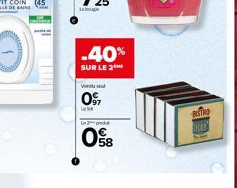 CONSEATIN  de  .40%  SUR LE 2  Vendu se  0917  Le lot  Le 2 produt  58  BISTRO  FOOD 