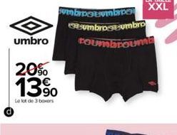 umbro  20%  13%  Le lot de 3 boxers  roumbrouma 