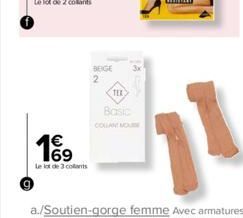 19  Le lot de 3 colants  BEIGE 2  TEX  Basic COLLANT MO 