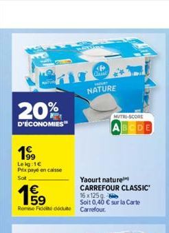 yaourt nature Carrefour