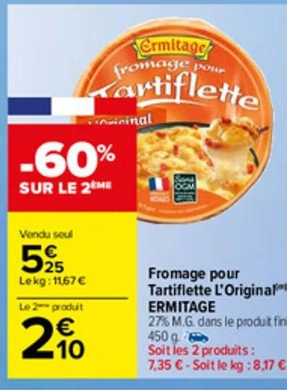 fromage pour tartiflette l´original ermitage