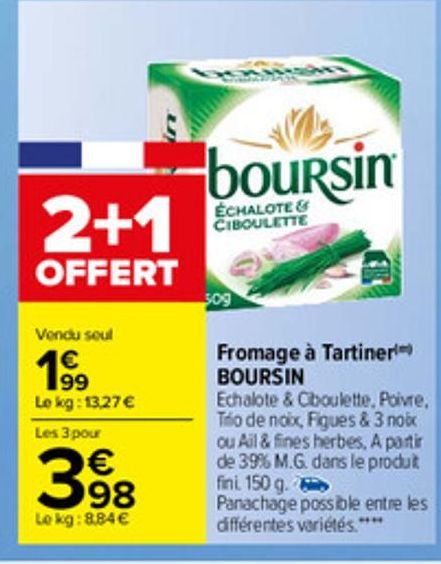 fromage a Tartiner Boursin