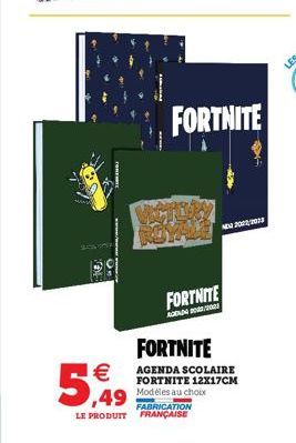 €  5,99  FORTNITE  FORTNITE  AGENDA  FABRICATION  LE PRODUIT FRANÇAISE  NE 2010  FORTNITE  AGENDA SCOLAIRE FORTNITE 12X17CM 