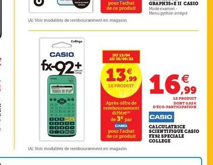 calculatrice scientifique Casio