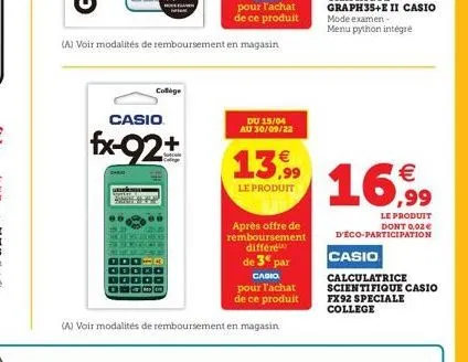 calculatrice scientifique casio