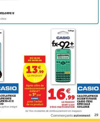 calculatrice scientifique Casio