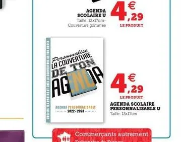 choisis tes preins et cree la converter coi  agenda scolaire u taille: 12x17cm-couverture gommée  personnalise  la couverture de ton  aginda  agenda personnalisable 2822-2023.  € ,29  le produit agend