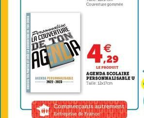 13  ENDISI TES PHOTOS I CREE LA CONVERTERE TO  Personnalise LA COUVERTURE DE TON  AGM P  AGENDA PERSONNALITABLE 2022-2023  €  4,29  LE PRODUIT AGENDA SCOLAIRE PERSONNALISABLE U Taille: 12x17cm  Commer