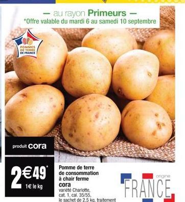 pommes de terre Cora