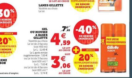 soldes Gillette