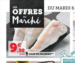 LES  OFFRES Marché  €  9,50  LE RG FILET DE JULIENNE  