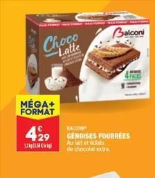 les format ¹maz format – ja es porno  méga+ format  429  123,58  latte  wandern  balcon  génoises fourrées au lait et éclats de chocolat extra  balconi  