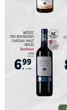 médoc cru bourgeois  château haut  myles  bordeaux  2018  s  chatea baneri medoc  lyon 