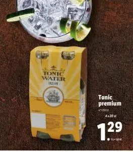 j  tonic water indian  tonic premium  *²12582  4x20 cl  1.29  