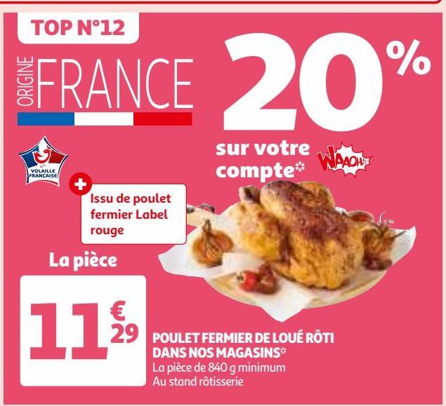 POULET FERMIER DE LOUÉ RÔTI DANS NOS MAGASINS