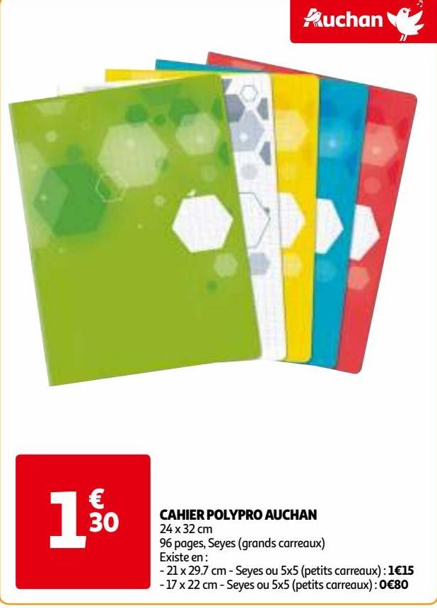 CAHIER POLYPRO AUCHAN