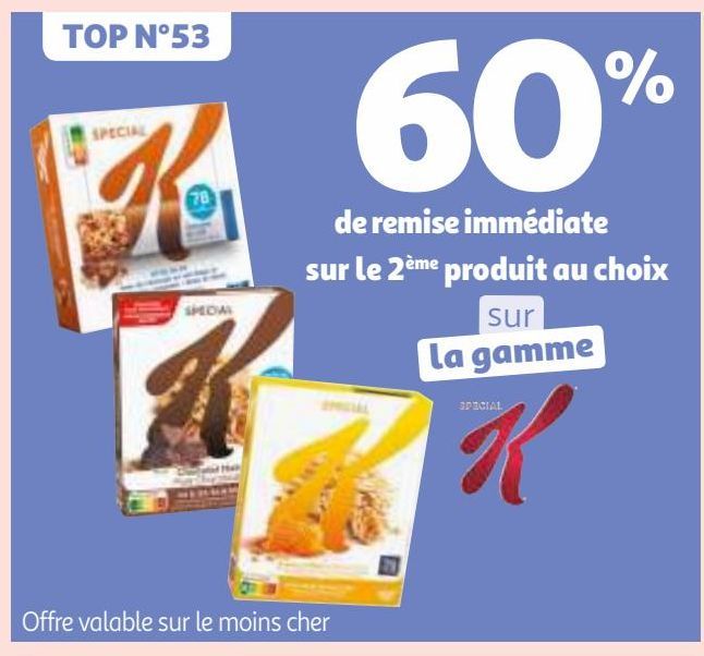 60% de remise immédiate sur le 2ème produit au choix sur la gamme