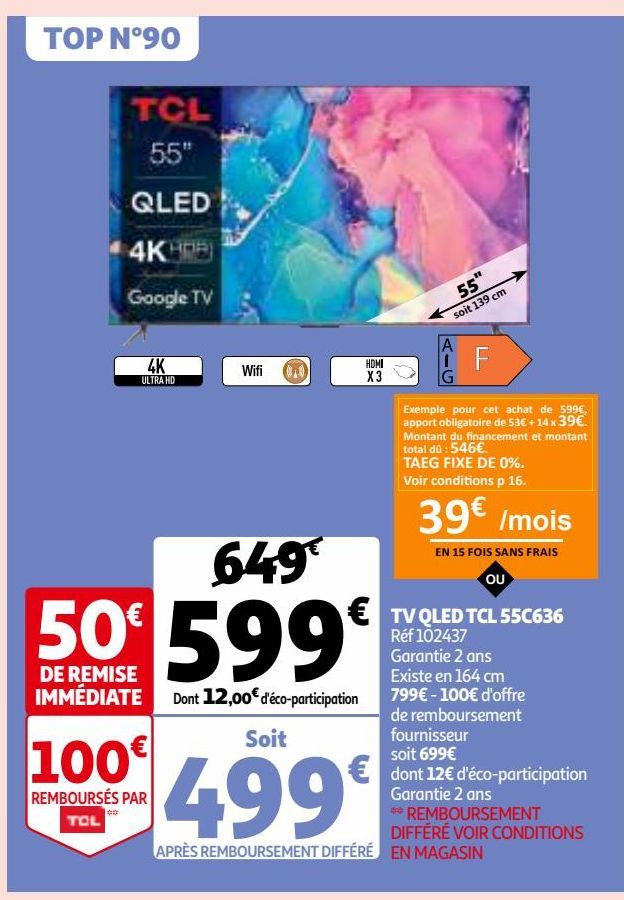  TV QLED TCL 55C636