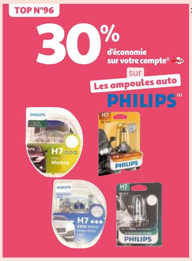 30% d’économie sur votre compte WAAOH sur Les ampoules auto PHILIPS