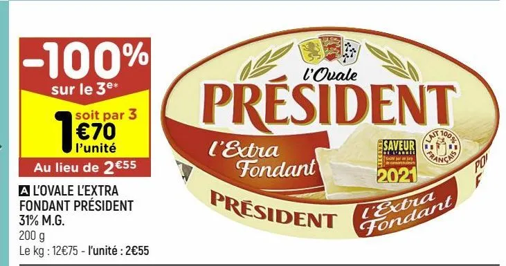 l’ovale l’extra fondant président 31% m.g.