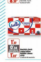 1.37 0:34  4X  Lotus  Pur Blan  UNITE INTIM  Mouchoirs classic CARD Limited Edition  Mathilde Cabanas  1.03  LOTUS  La boite de 80 mouchoirs  mathide Classic cabato 