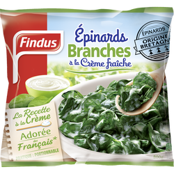 EPINARDS EN BRANCHES A LA CREME FRAICHE SURGELES FINDUS