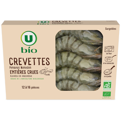 CREVETTES ENTIERES CRUES SURGELEES U BIO