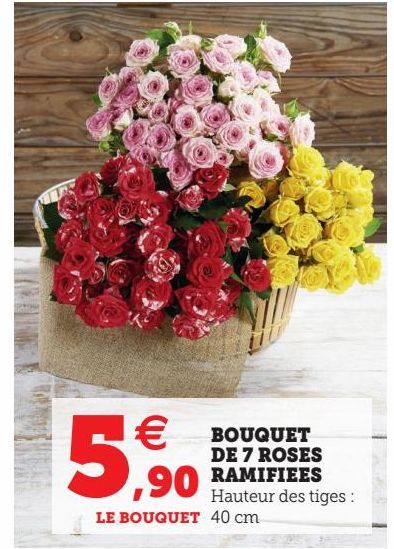 BOUQUET DE 7 ROSES RAMIFIEES