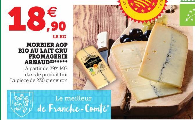 MORBIER AOP BIO AU LAIT CRU FROMAGERIE ARNAUD