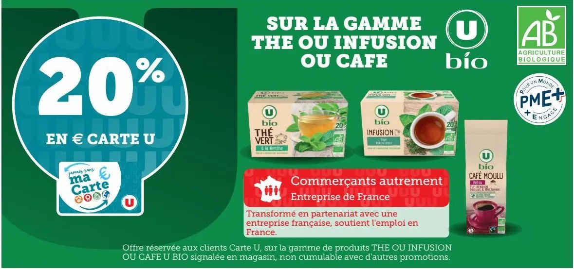 sur la gamme the ou infusion ou cafe