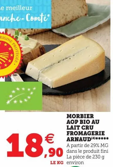 morbier aop bio au lait cru fromagerie arnaud