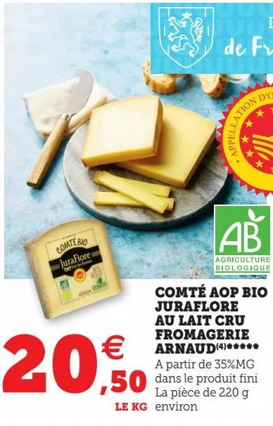comte aop bio juraflore au lait cru fromagerie arnaud