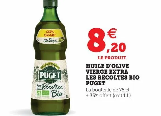 huile d'olive vierge extra les recoltes bio puget