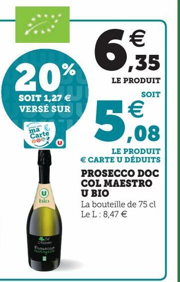 PROSECCO DOC COLMAESTRO U BIO