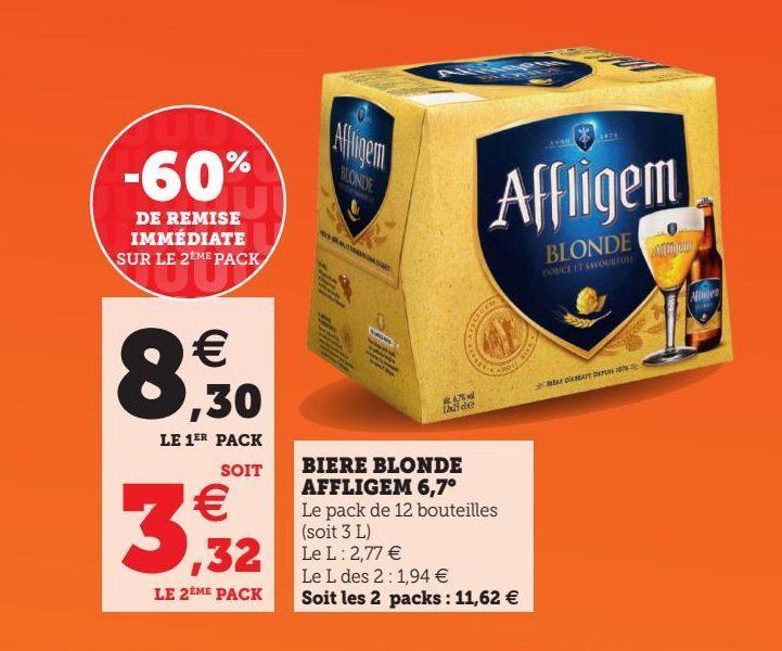 BIERE BLONDE AFFLIGEM 6,7°