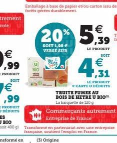 SOIT  €  20% 5,9⁹9  SOIT 1,08 € VERSE SUR 