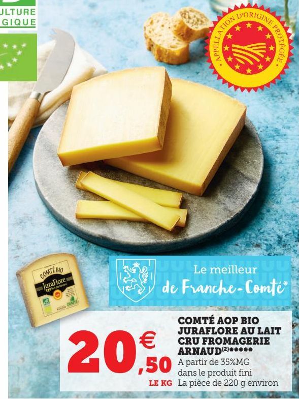 COMTÉ AOP BIO JURAFLORE AU LAIT CRU FROMAGERIE ARNAUD(2)*****