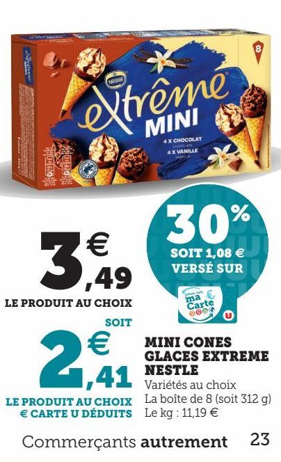 MINI CONES GLACES EXTREME NESTLE 