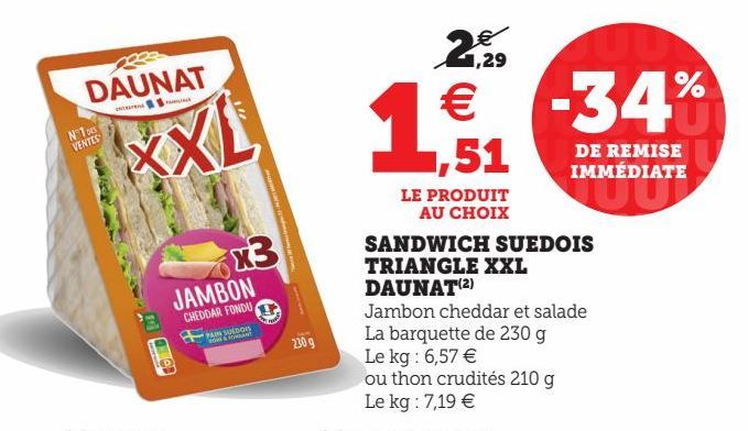 SANDWICH SUEDOIS TRIANGLE XXL DAUNAT(2) 