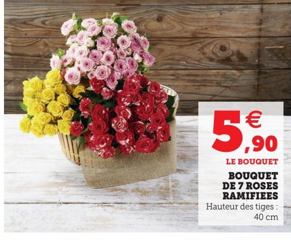 BOUQUET DE 7 ROSES RAMIFIEES