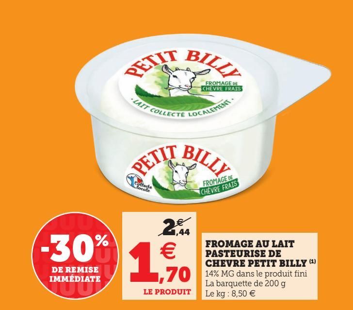 FROMAGE AU LAIT PASTEURISE DE CHEVRE PETIT BILLY (1) 