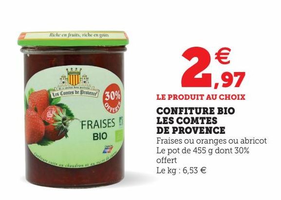 CONFITURE BIO LES COMTES DE PROVENCE