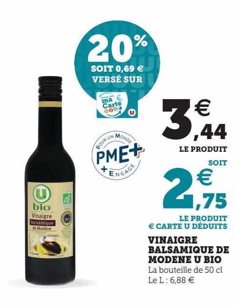 VINAIGRE BALSAMIQUE MODENE U BIO