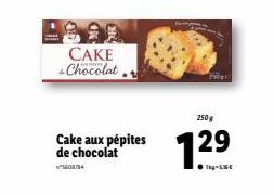 CAKE Chocolat  Cake aux pépites de chocolat  259080  250g  1.2⁹  29 