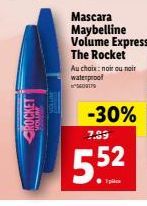 EWOO  Mascara Maybelline Volume Express The Rocket  Au choix: noir ou noir waterproof 09179 