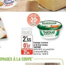 fromage onctueux tartare