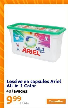 lessive en capsules Ariel